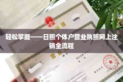 轻松掌握——日照个体户营业执照网上注销全流程