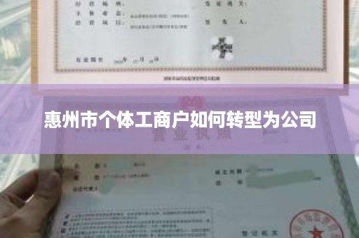 惠州市个体工商户如何转型为公司