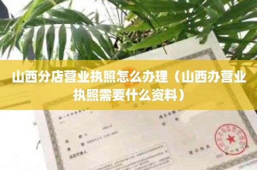 山西分店营业执照怎么办理（山西办营业执照需要什么资料）