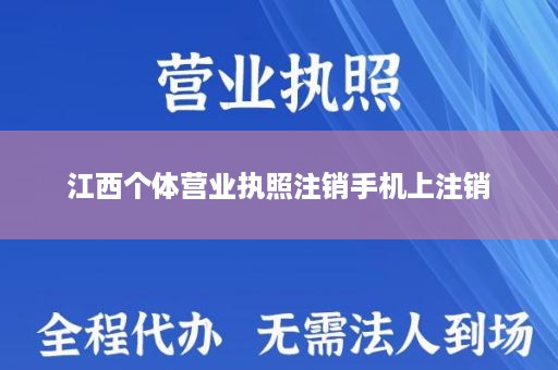 江西个体营业执照注销手机上注销