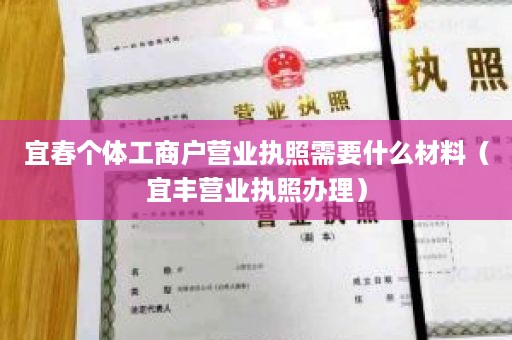 宜春个体工商户营业执照需要什么材料（宜丰营业执照办理）