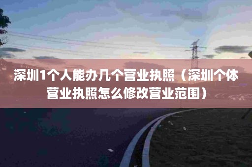 深圳1个人能办几个营业执照（深圳个体营业执照怎么修改营业范围）