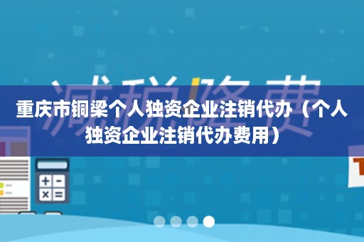 重庆市铜梁个人独资企业注销代办（个人独资企业注销代办费用）