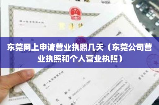 东莞网上申请营业执照几天（东莞公司营业执照和个人营业执照）