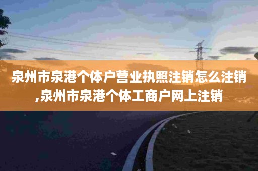 泉州市泉港个体户营业执照注销怎么注销,泉州市泉港个体工商户网上注销