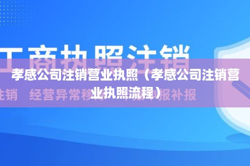 孝感公司注销营业执照（孝感公司注销营业执照流程）