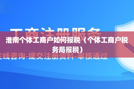 淮南个体工商户如何报税（个体工商户税务局报税）