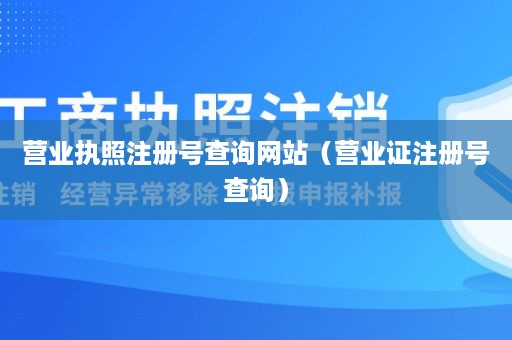 营业执照注册号查询网站（营业证注册号查询）