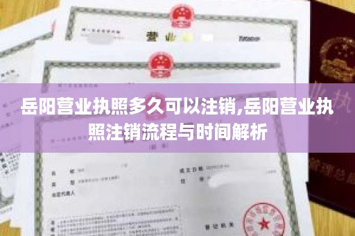 岳阳营业执照多久可以注销,岳阳营业执照注销流程与时间解析