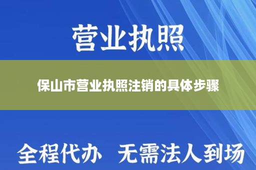 保山市营业执照注销的具体步骤