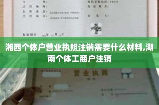 湘西个体户营业执照注销需要什么材料,湖南个体工商户注销