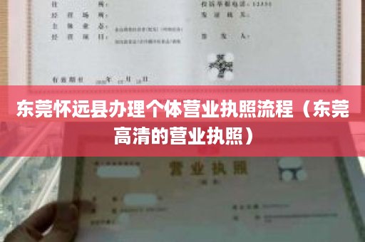 东莞怀远县办理个体营业执照流程（东莞高清的营业执照）