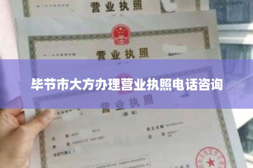 毕节市大方办理营业执照电话咨询