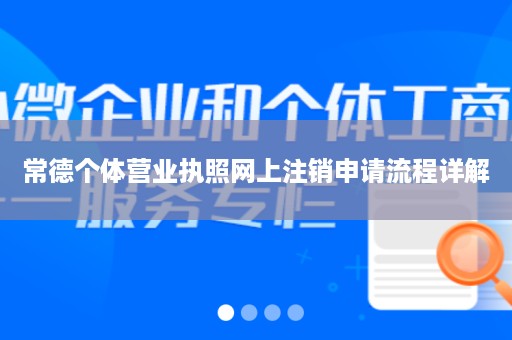 常德个体营业执照网上注销申请流程详解