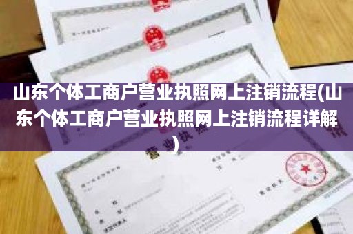 山东个体工商户营业执照网上注销流程(山东个体工商户营业执照网上注销流程详解)