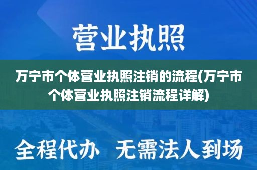 万宁市个体营业执照注销的流程(万宁市个体营业执照注销流程详解)