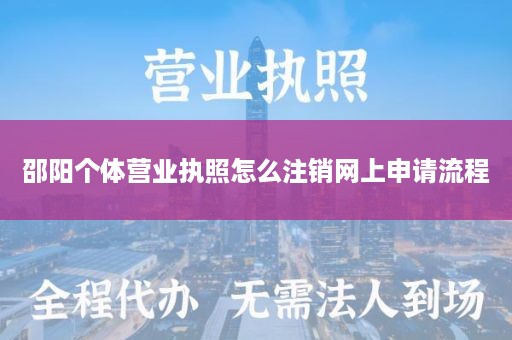 邵阳个体营业执照怎么注销网上申请流程