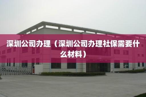 深圳公司办理（深圳公司办理社保需要什么材料）