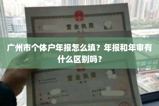 广州市个体户年报怎么填？年报和年审有什么区别吗？