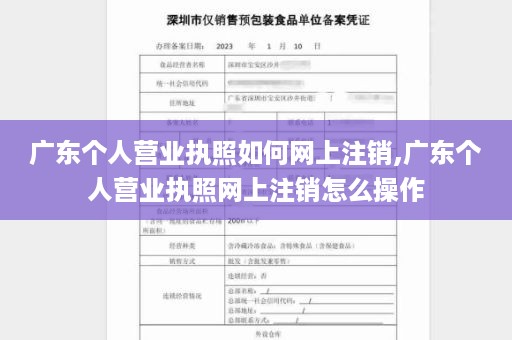 广东个人营业执照如何网上注销,广东个人营业执照网上注销怎么操作