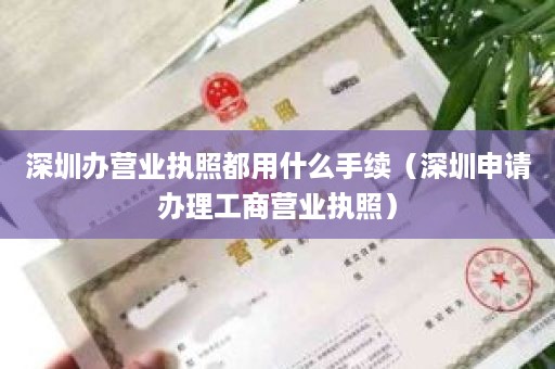 深圳办营业执照都用什么手续（深圳申请办理工商营业执照）