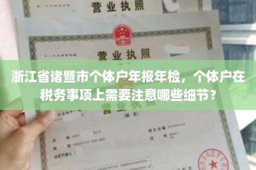 浙江省诸暨市个体户年报年检，个体户在税务事项上需要注意哪些细节？