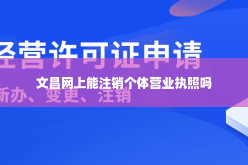 文昌网上能注销个体营业执照吗