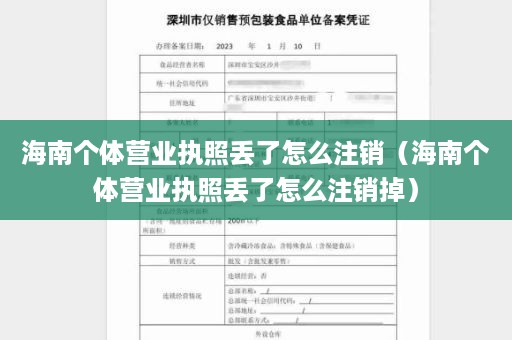 海南个体营业执照丢了怎么注销（海南个体营业执照丢了怎么注销掉）