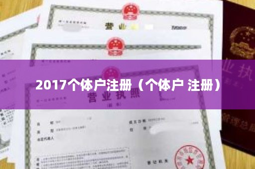 2017个体户注册（个体户 注册）