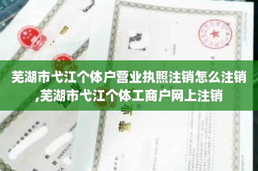 芜湖市弋江个体户营业执照注销怎么注销,芜湖市弋江个体工商户网上注销