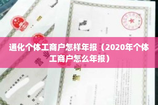 通化个体工商户怎样年报（2020年个体工商户怎么年报）