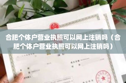 合肥个体户营业执照可以网上注销吗（合肥个体户营业执照可以网上注销吗）