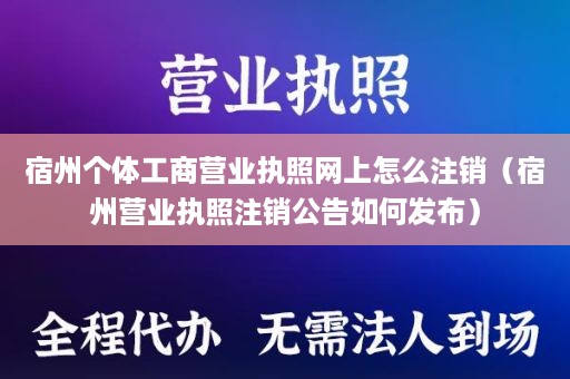 宿州个体工商营业执照网上怎么注销（宿州营业执照注销公告如何发布）