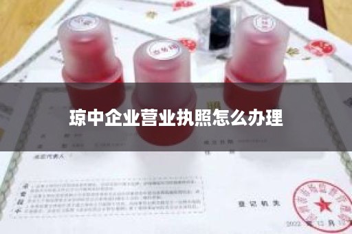 琼中企业营业执照怎么办理