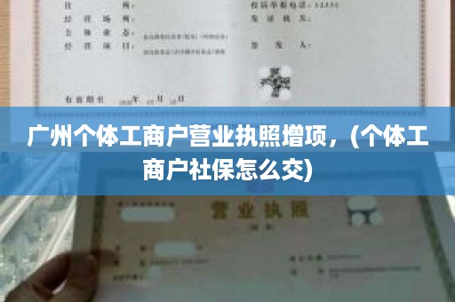 广州个体工商户营业执照增项，(个体工商户社保怎么交)