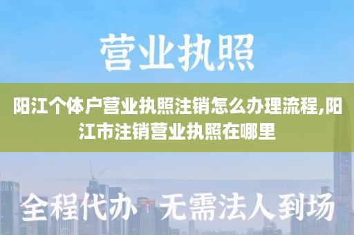 阳江个体户营业执照注销怎么办理流程,阳江市注销营业执照在哪里