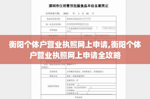 衡阳个体户营业执照网上申请,衡阳个体户营业执照网上申请全攻略