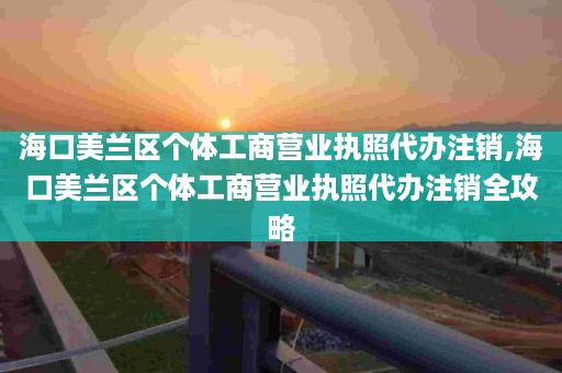 海口美兰区个体工商营业执照代办注销,海口美兰区个体工商营业执照代办注销全攻略