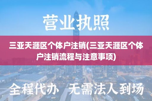 三亚天涯区个体户注销(三亚天涯区个体户注销流程与注意事项)