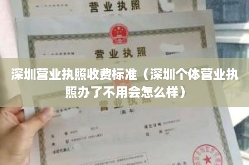 深圳营业执照收费标准（深圳个体营业执照办了不用会怎么样）