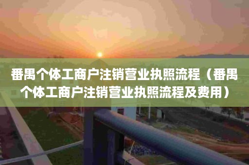 番禺个体工商户注销营业执照流程（番禺个体工商户注销营业执照流程及费用）