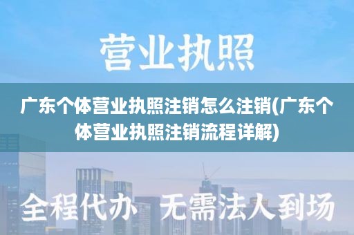 广东个体营业执照注销怎么注销(广东个体营业执照注销流程详解)