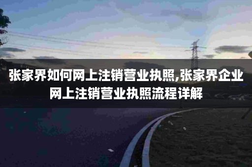 张家界如何网上注销营业执照,张家界企业网上注销营业执照流程详解