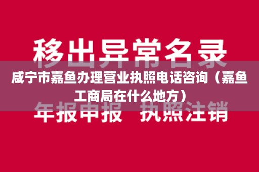 咸宁市嘉鱼办理营业执照电话咨询（嘉鱼工商局在什么地方）