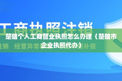 楚雄个人工商营业执照怎么办理（楚雄市企业执照代办）