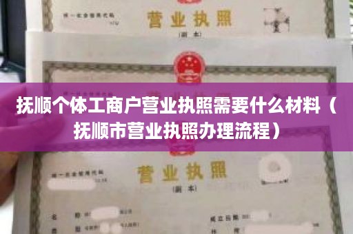 抚顺个体工商户营业执照需要什么材料（抚顺市营业执照办理流程）