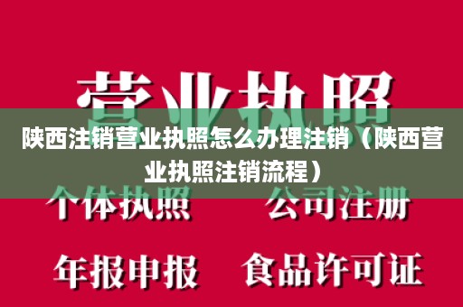 陕西注销营业执照怎么办理注销（陕西营业执照注销流程）