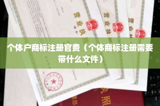 个体户商标注册官费（个体商标注册需要带什么文件）