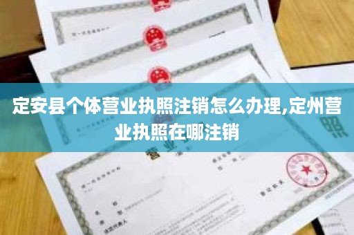 定安县个体营业执照注销怎么办理,定州营业执照在哪注销