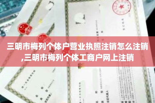 三明市梅列个体户营业执照注销怎么注销,三明市梅列个体工商户网上注销